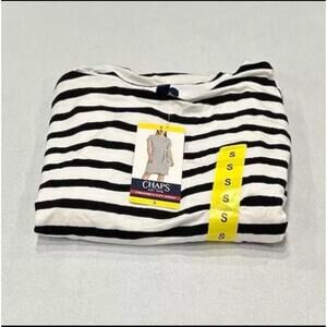 Chaps Women's Crewneck Knit Dress, Black & White, Size S. AL23